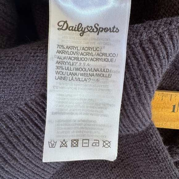 Daily Sports Womens Half Zip Knit Sweater Navy Blue Medium - Picture 5 of 5